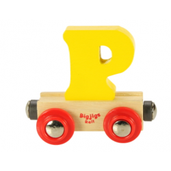 Bigjigs Name Train Wooden Alphabet Carriage P - Bigjigs Rail
