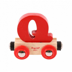 Bigjigs Name Train Wooden Alphabet Carriage Q - Bigjigs Rail