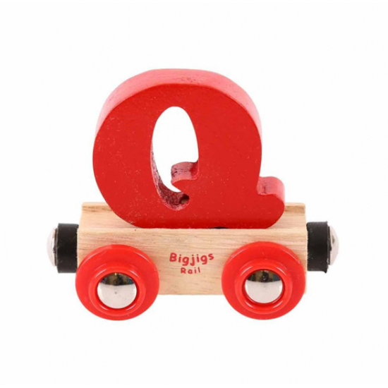Bigjigs Name Train Wooden Alphabet Carriage Q - Bigjigs Rail