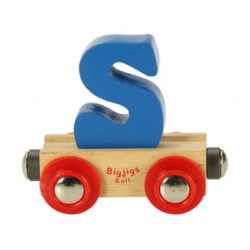 Bigjigs Name Train Wooden Alphabet Carriage S - Bigjigs Rail