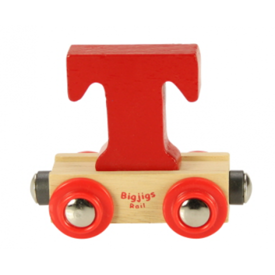 Bigjigs Name Train Wooden Alphabet Carriage T - Bigjigs Rail