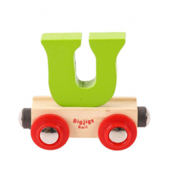 Bigjigs Name Train Wooden Alphabet Carriage U - Bigjigs Rail