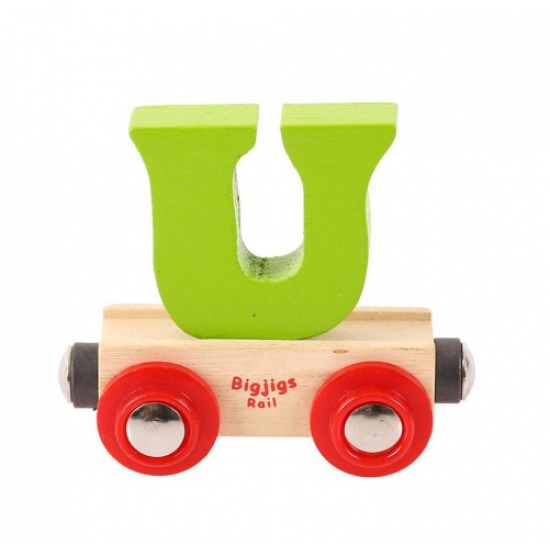 Bigjigs Name Train Wooden Alphabet Carriage U - Bigjigs Rail