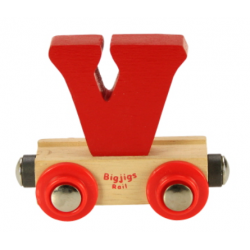 Bigjigs Name Train Wooden Alphabet Carriage V - Bigjigs Rail