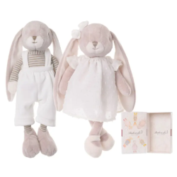 Bukowski Bears - Lucian / Lena Dressed Soft Toy Bunny with Gift Box