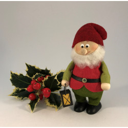 Wooden Nisse - Man with Lantern (12 cm)